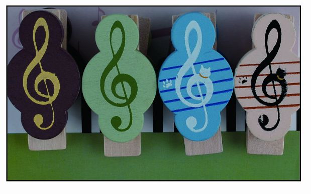Music Note Wood Clip
