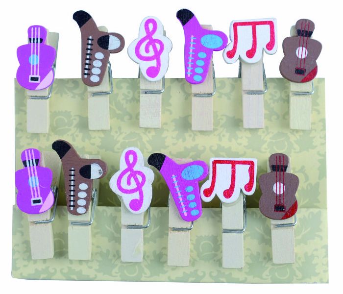 Music Note Wood Clip